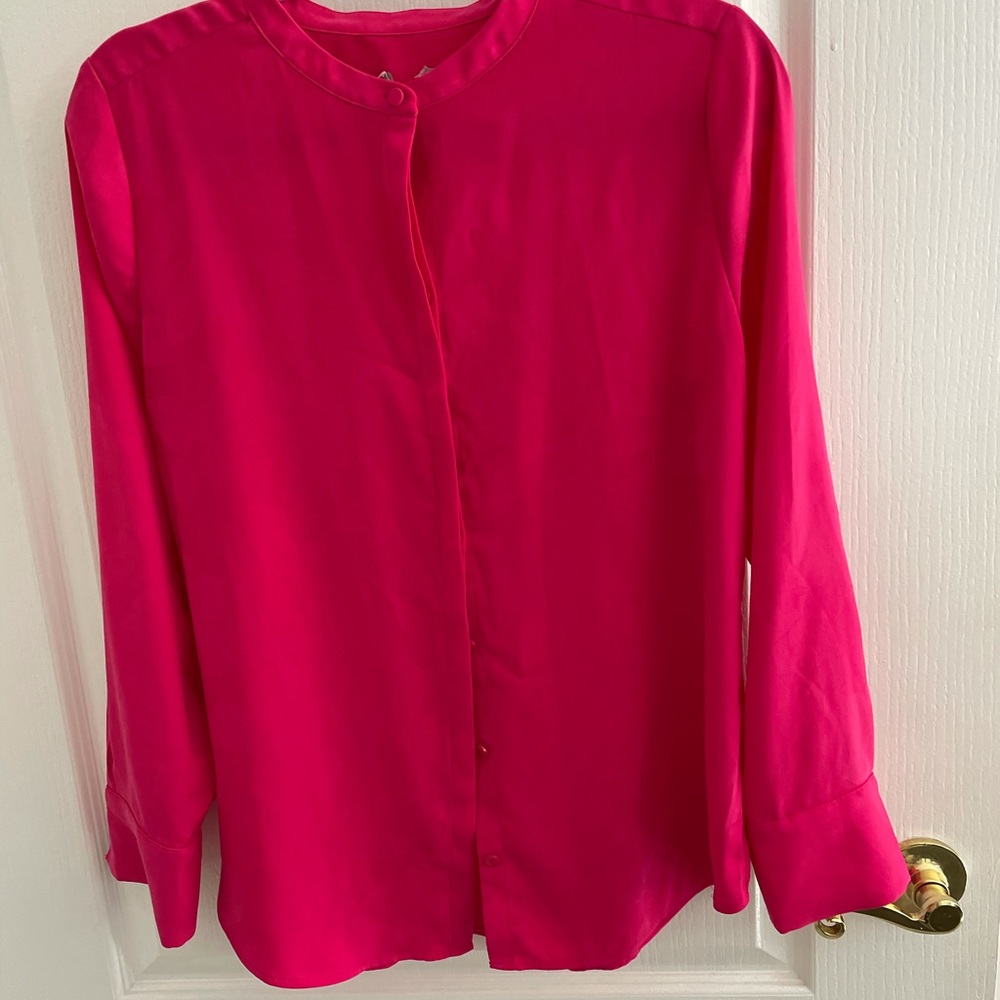 Hot pink button down